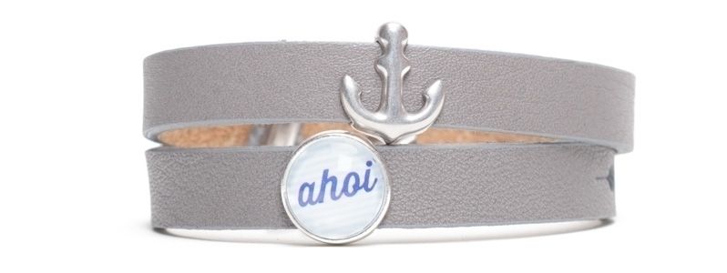 Milano Leather Bracelet for Slider Anchor Ahoy 