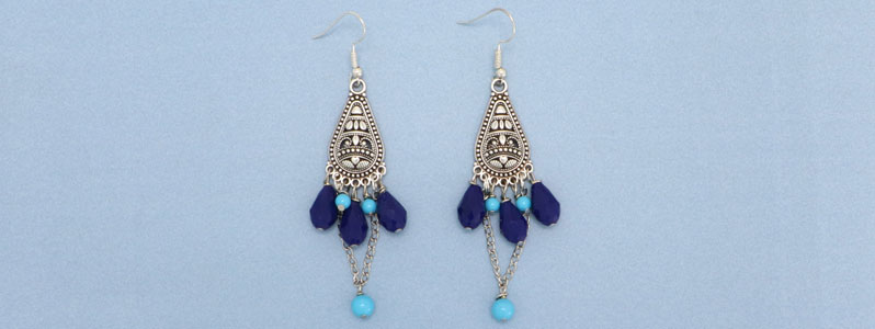 Earrings New Ethno Style with Chandelier Pendant 