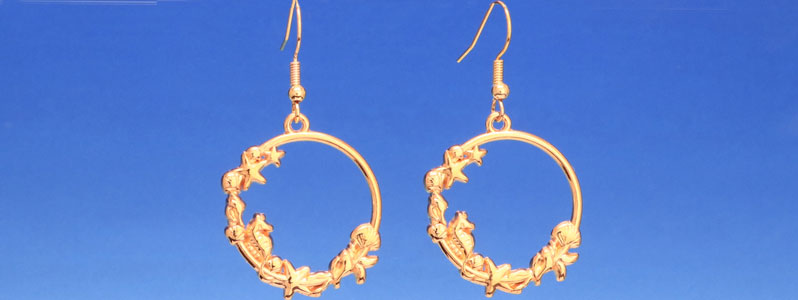 Mermaid Earrings with Seahorse 