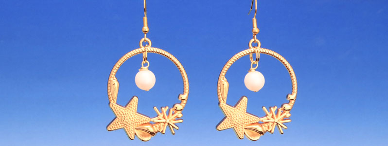 Mermaid Earrings with Starfish 