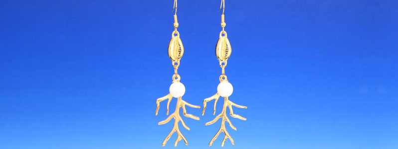 Mermaid Earrings with Coral 