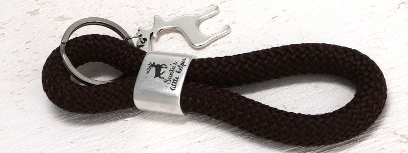 Porte-clés de Noël avec corde à voile "Santa's little helper". 