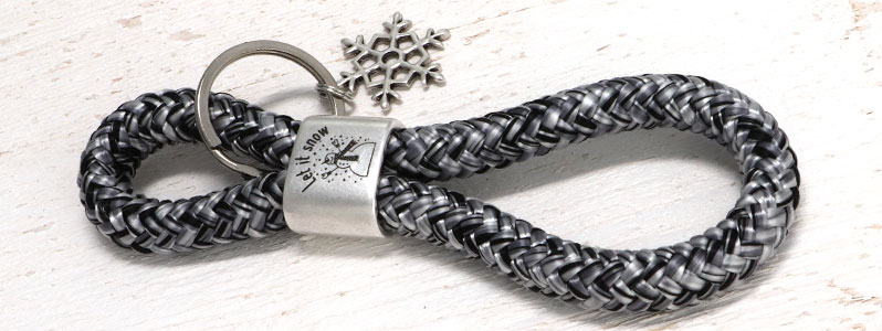 Porte-clés de Noël avec corde à voile "Let it snow". 