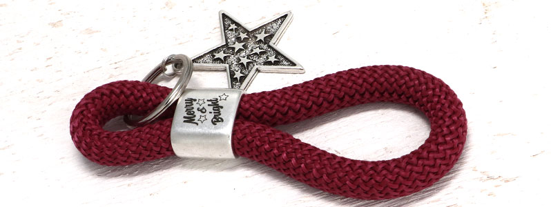 Porte-clés de Noël avec corde à voile "Merry & Bright 