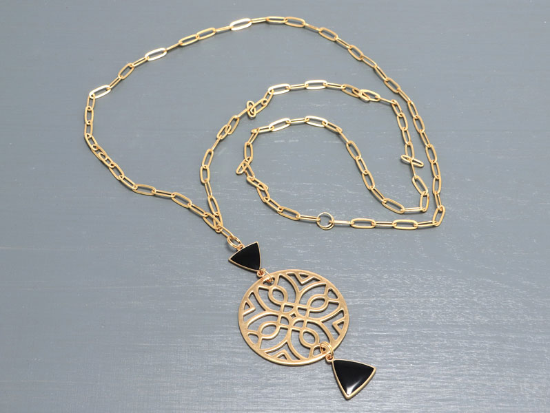 New Geometric - Geometric Necklace Gold-Black 