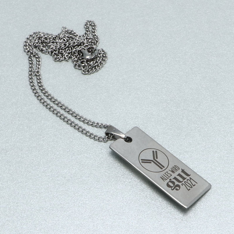 Link Necklace with Pendant "All Will Be Well" with Antibody 