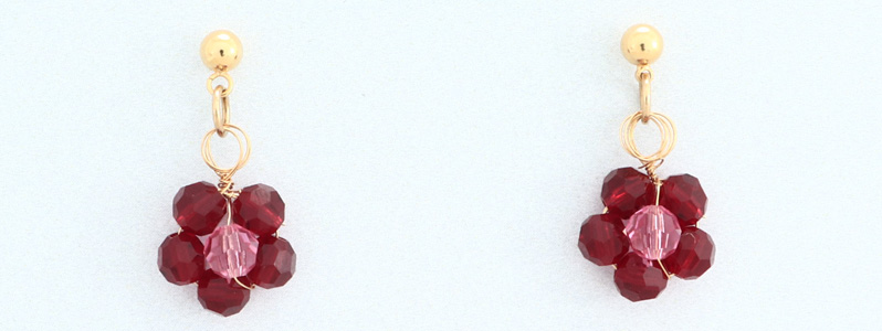 Preciosa Flower Earrings with Pearls 
