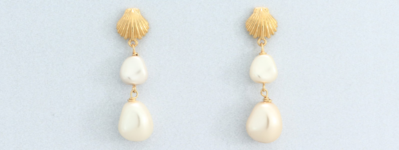 Earrings with Nacre Pearls by Preciosa Shell 