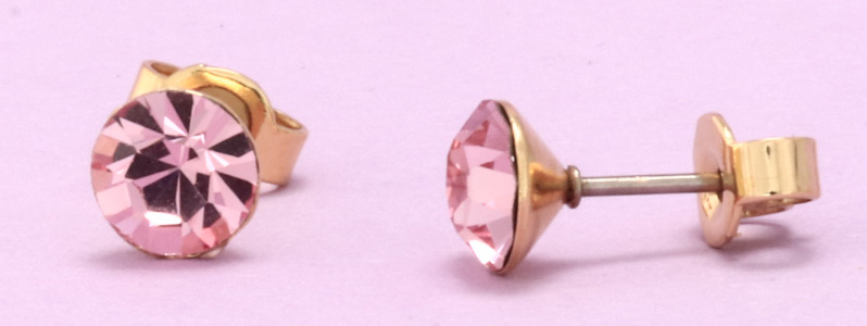 Stud Earrings with Preciosa Chatons Light Rose 