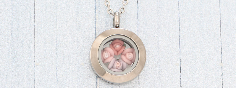 Spring Medallion with Polymer Clay Flowers 