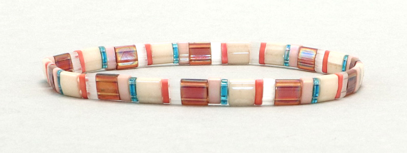 Elasticated Bracelet with Tila Beads Mix Island Hopper 
