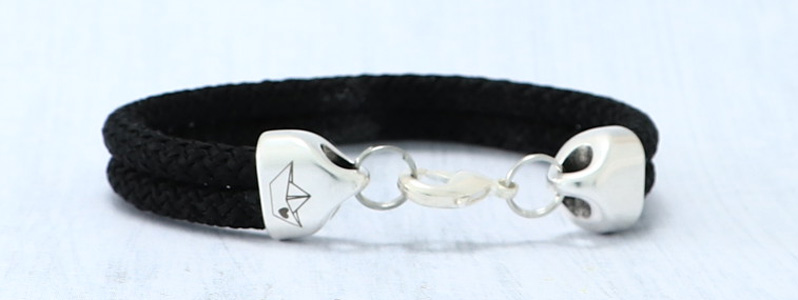 Bracelet with sailing rope and engraving "paper boat 