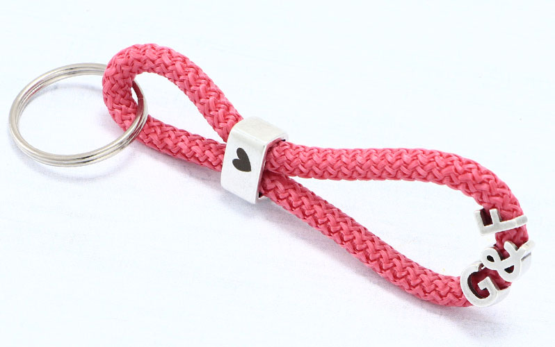 Keyring with Grip-It Sliders and Sailing Rope "Heart 