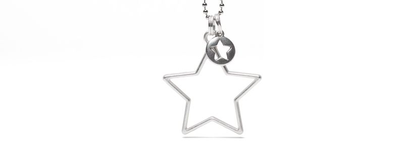 Necklace with star pendants Silvery II 