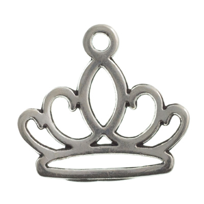 Metal pendant crown, 14.5 x 15 mm, silver-plated