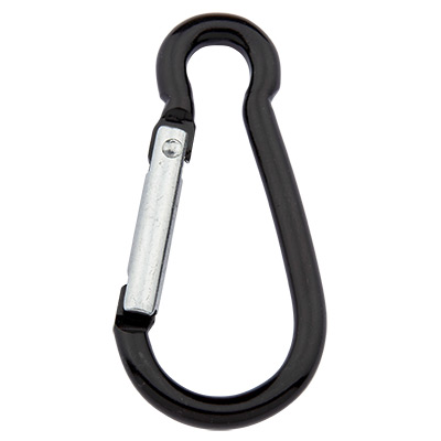 Mousqueton en aluminium pour corde d'escalade, porte-clés, noir